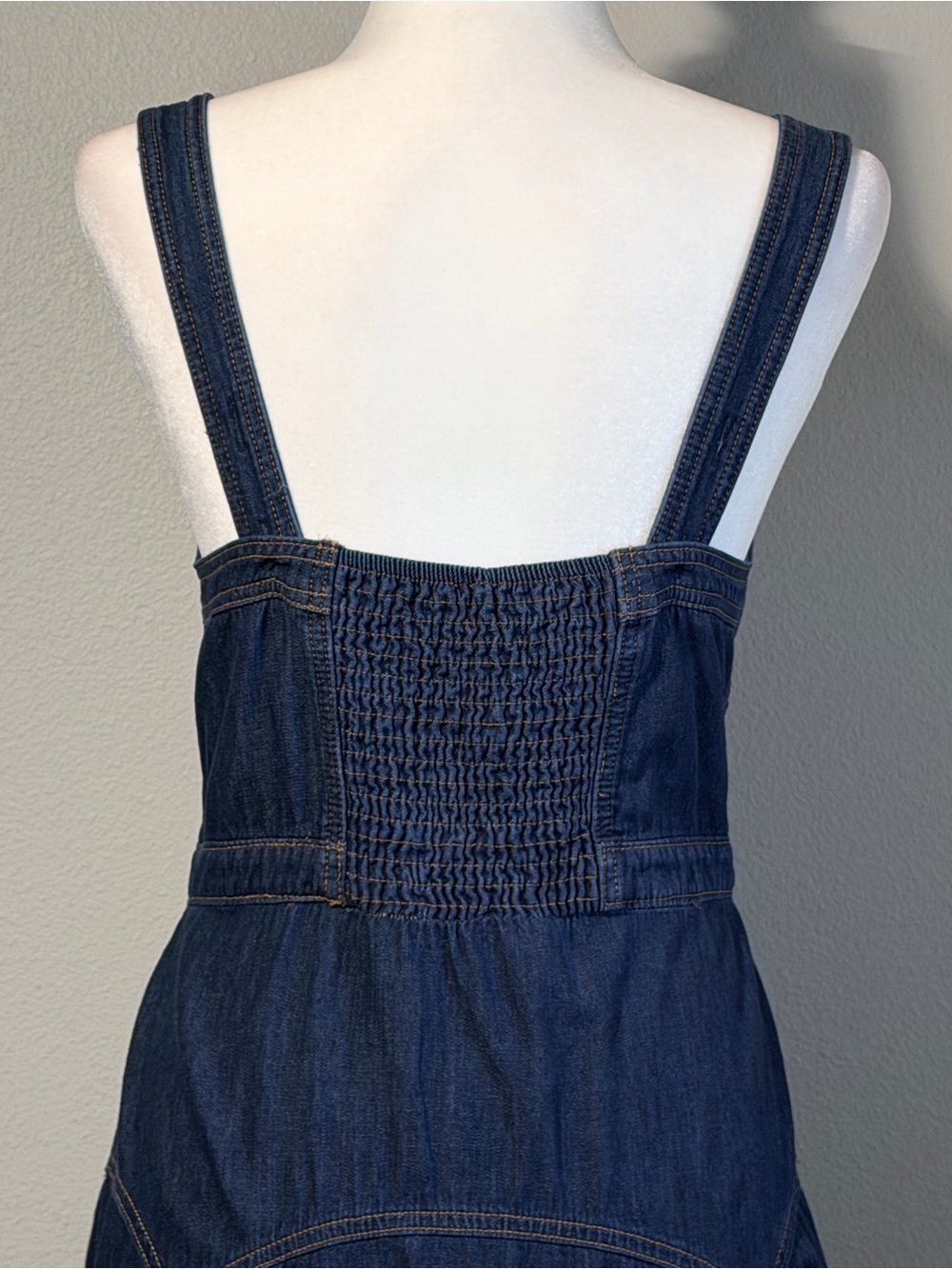 Sonoma Blue Denim Dress Size 10 Button Front Cotton Pockets - Picture 7 of 12